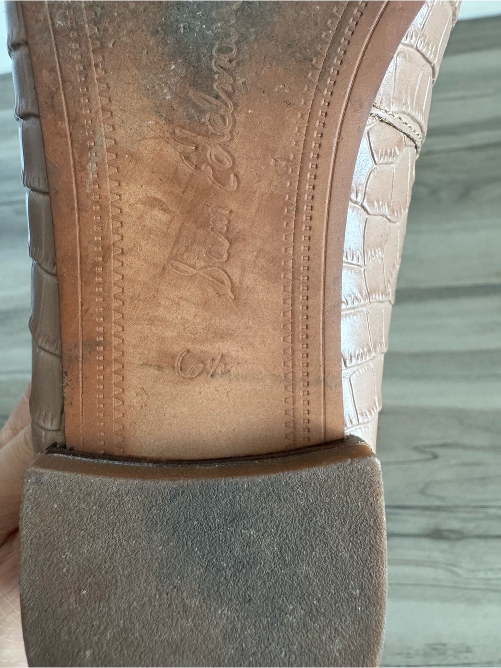 Sam Edelman Jillie Dusty Pink Croc-Embossed Ballet Flats - Picture 7 of 7